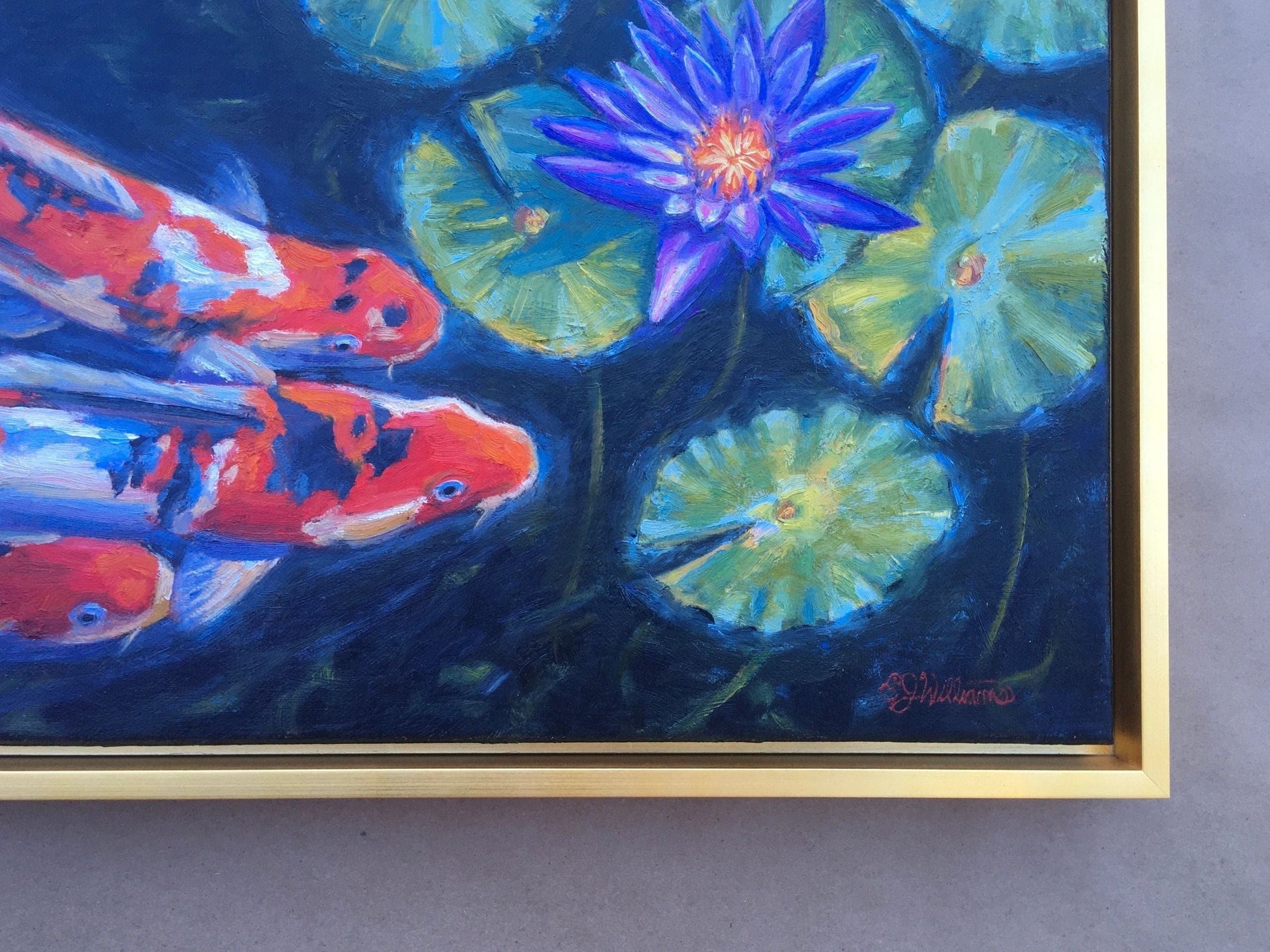 "Koi in the Loop" Original Oil Painting-Framed EJ Williams Consignment