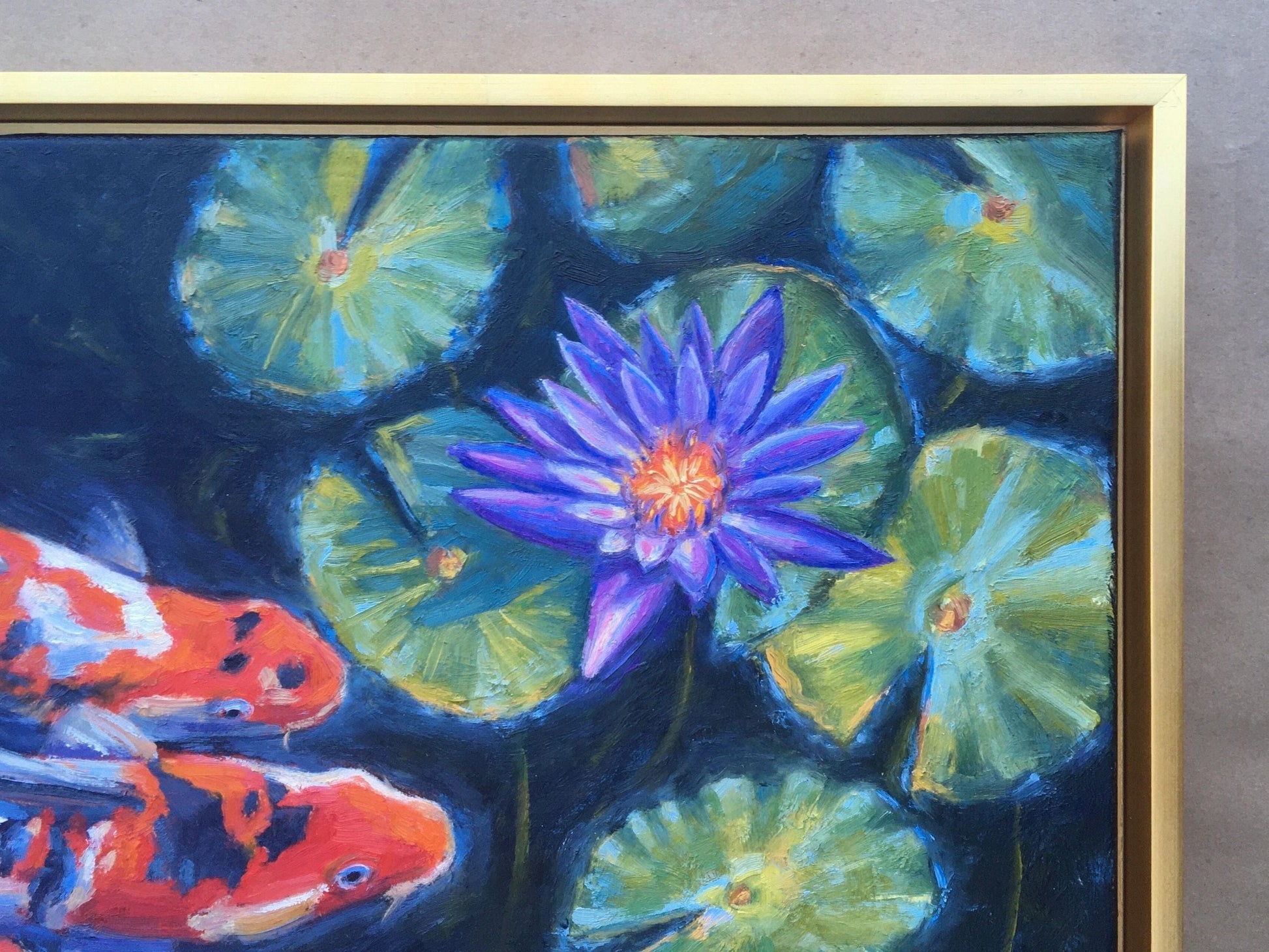 "Koi in the Loop" Original Oil Painting-Framed EJ Williams Consignment