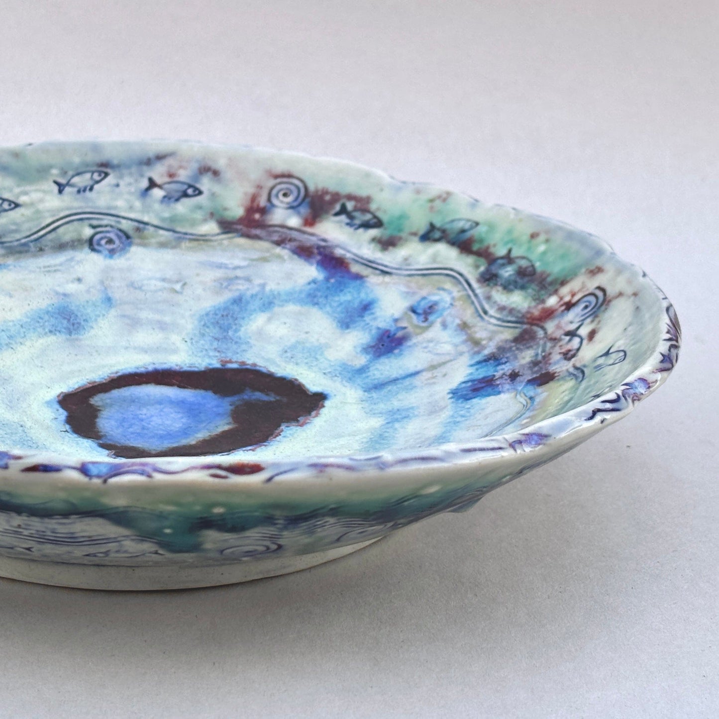 Large "Blufish" Porcelain Bowl Juls Inventory