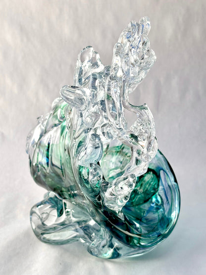 Large Hand-Blown Glass "Wave" by Mariah Conner Mariah A. Conner Consignment