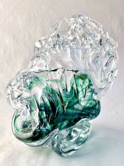 Large Hand-Blown Glass "Wave" by Mariah Conner Mariah A. Conner Consignment