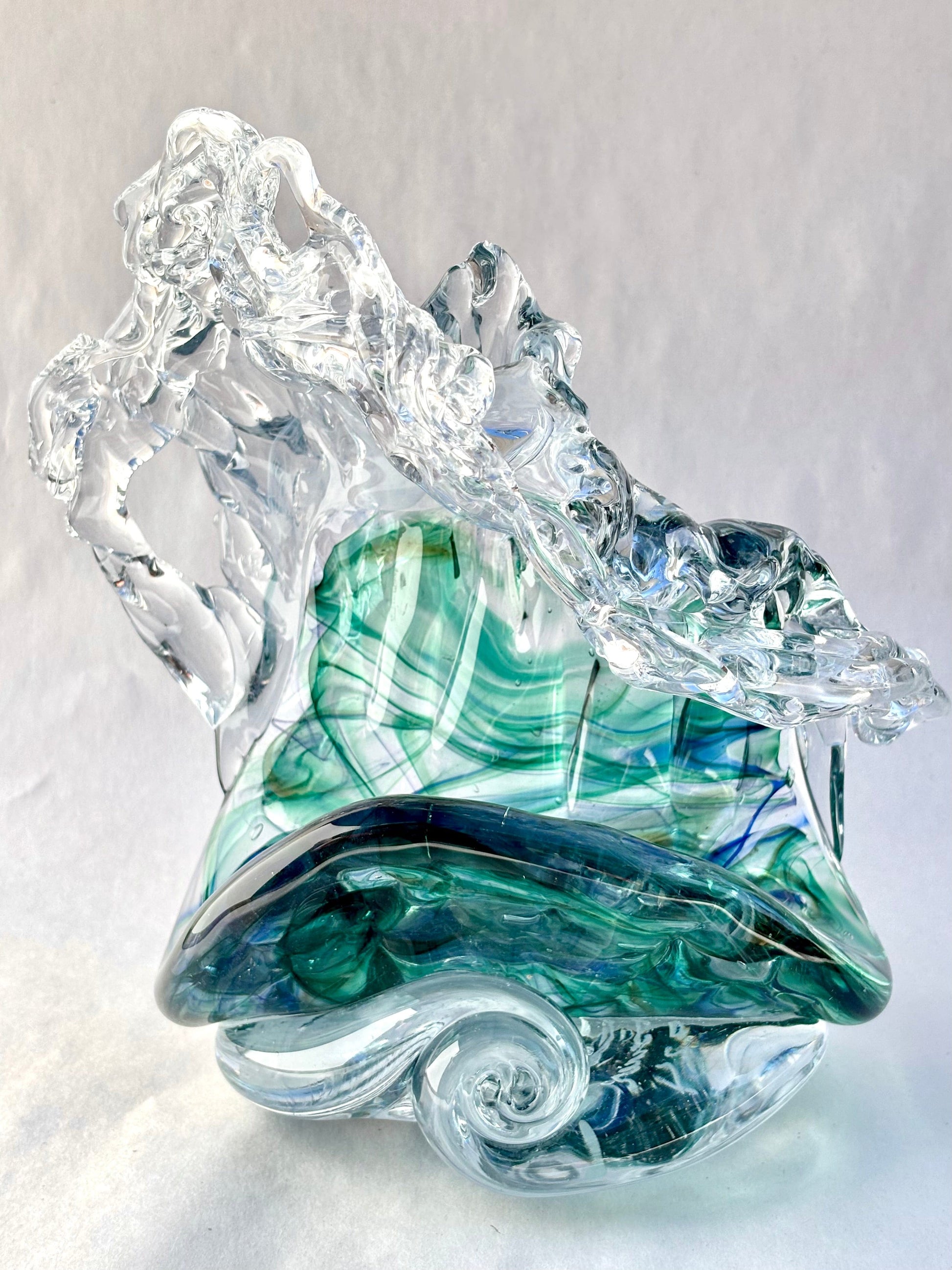 Large Hand-Blown Glass "Wave" by Mariah Conner Mariah A. Conner Consignment