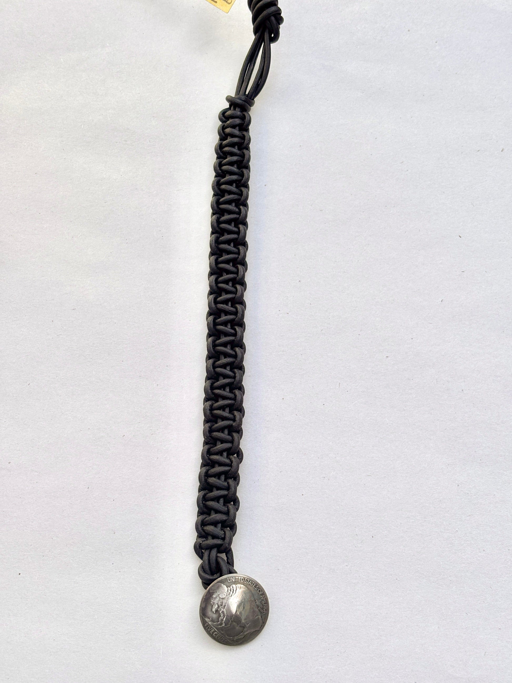 Large - Woven Leather Bracelets Heidi Duran Inventory Black Leather