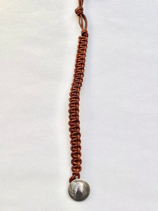 Large - Woven Leather Bracelets Heidi Duran Inventory Brown Leather