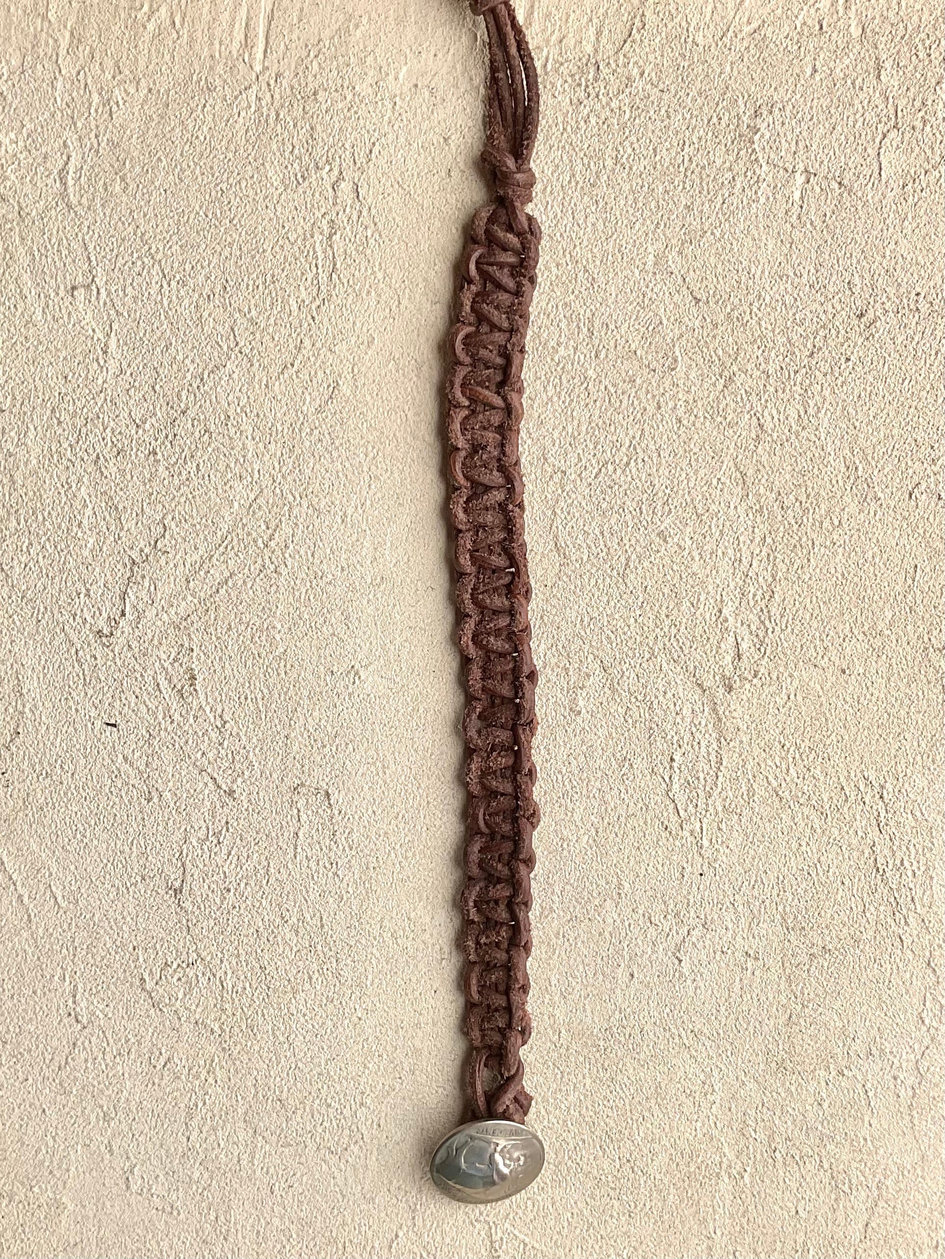 Large - Woven Leather Bracelets Heidi Duran Inventory Brown Suede