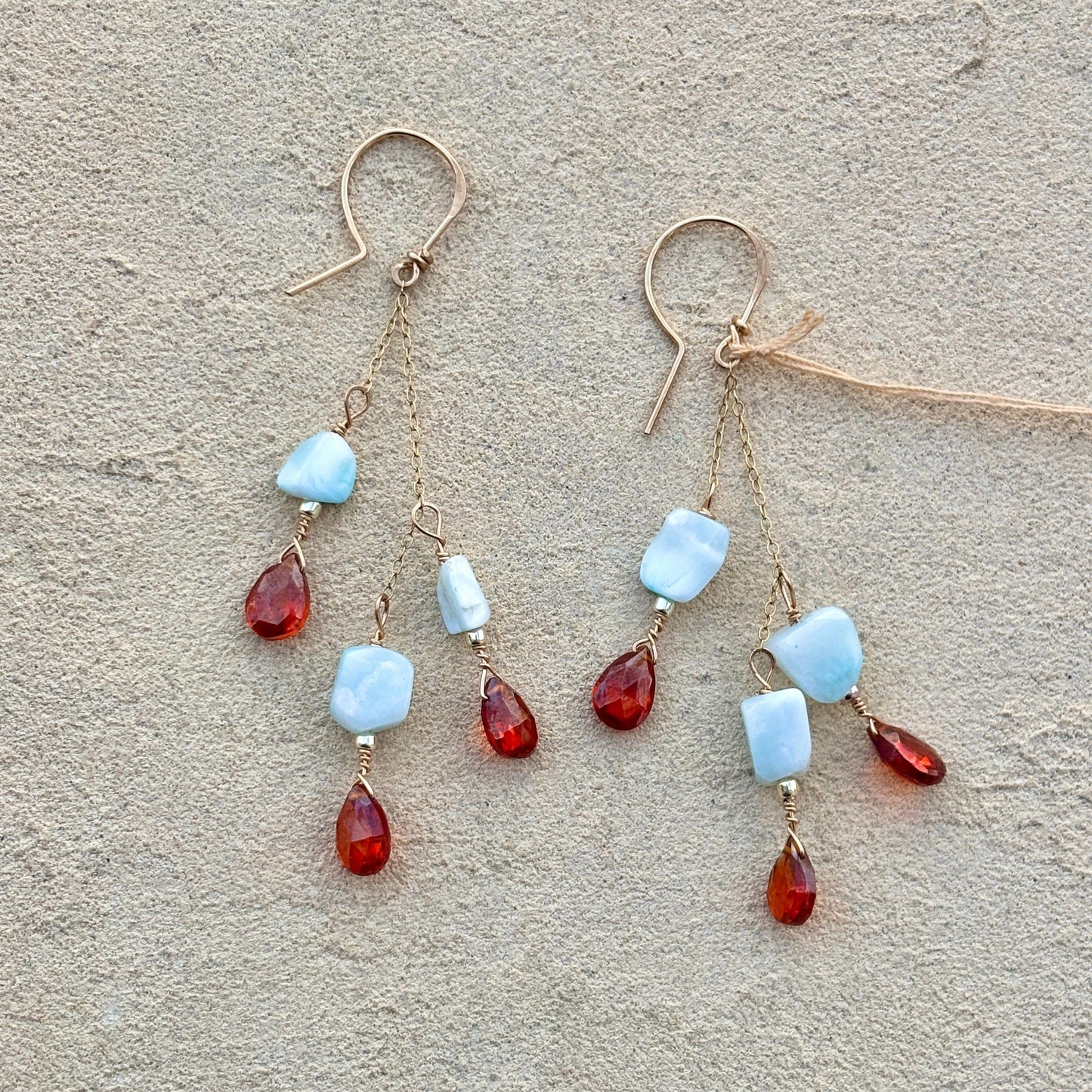 Larimar and Citrine 14K GF Earrings Elise Peters Inventory