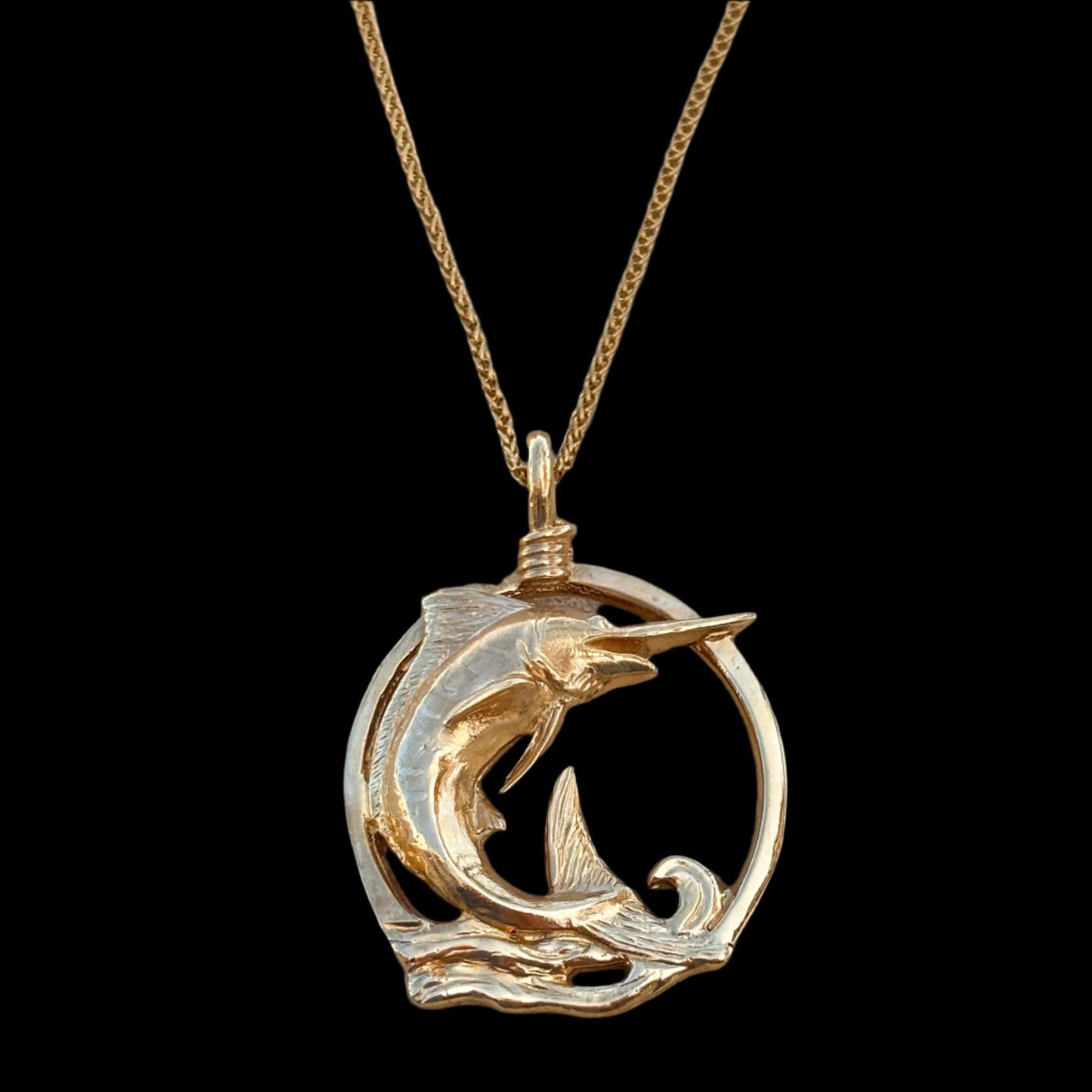Leaping Marlin Pendant - .925 /14K Michiko Inventory