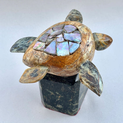 Local Abalone Soapstone Turtle BUCK LOPEZ Consignment