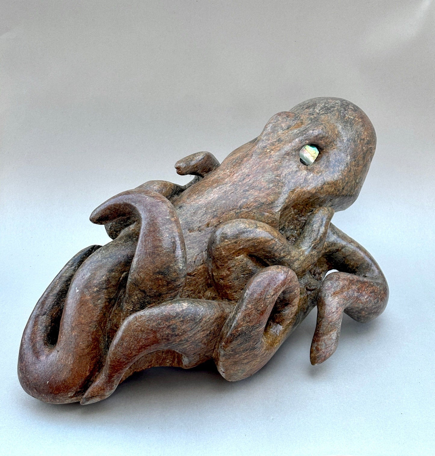 Locally Hand Carved Soapstone Octopus BUCK LOPEZ Inventory