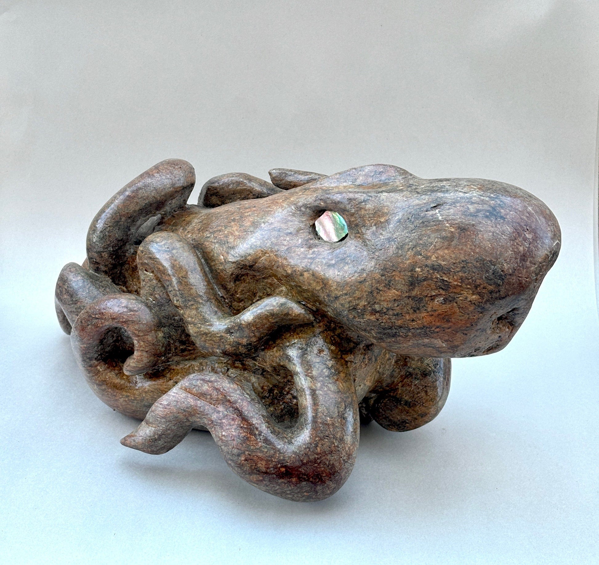 Locally Hand Carved Soapstone Octopus BUCK LOPEZ Inventory