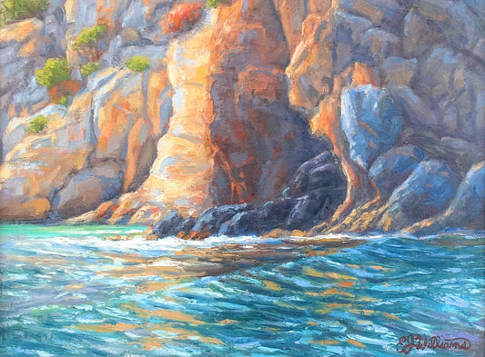 "Long Point Rocks" Original Oil Painting EJ Williams Consignment