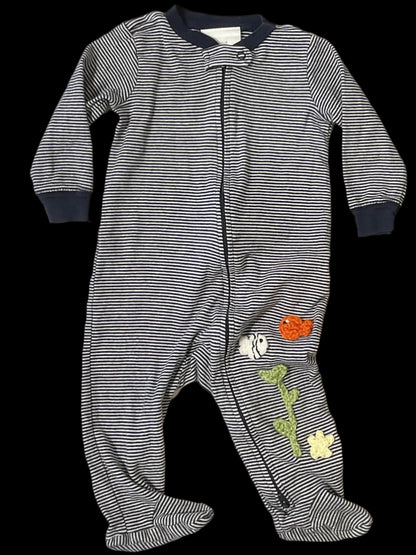 Long Sleeve Baby PJs with Garibaldi Fish K Hawthorne Consignment 9mo. Navy/White