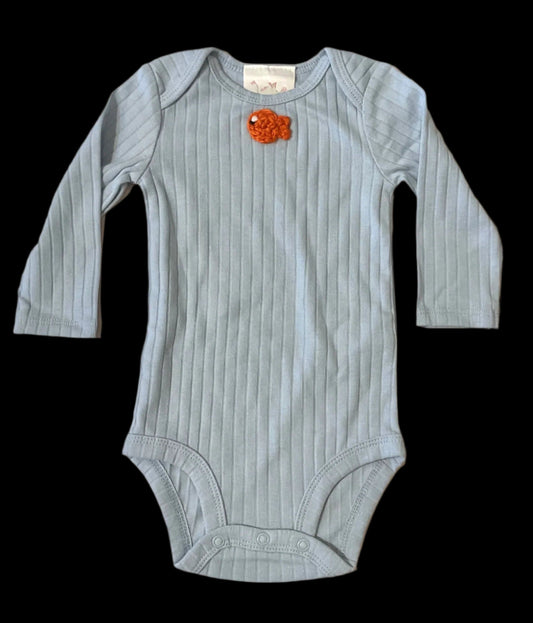 Long Sleeve Onesie K Hawthorne Consignment Baby Blue / 0-3 months