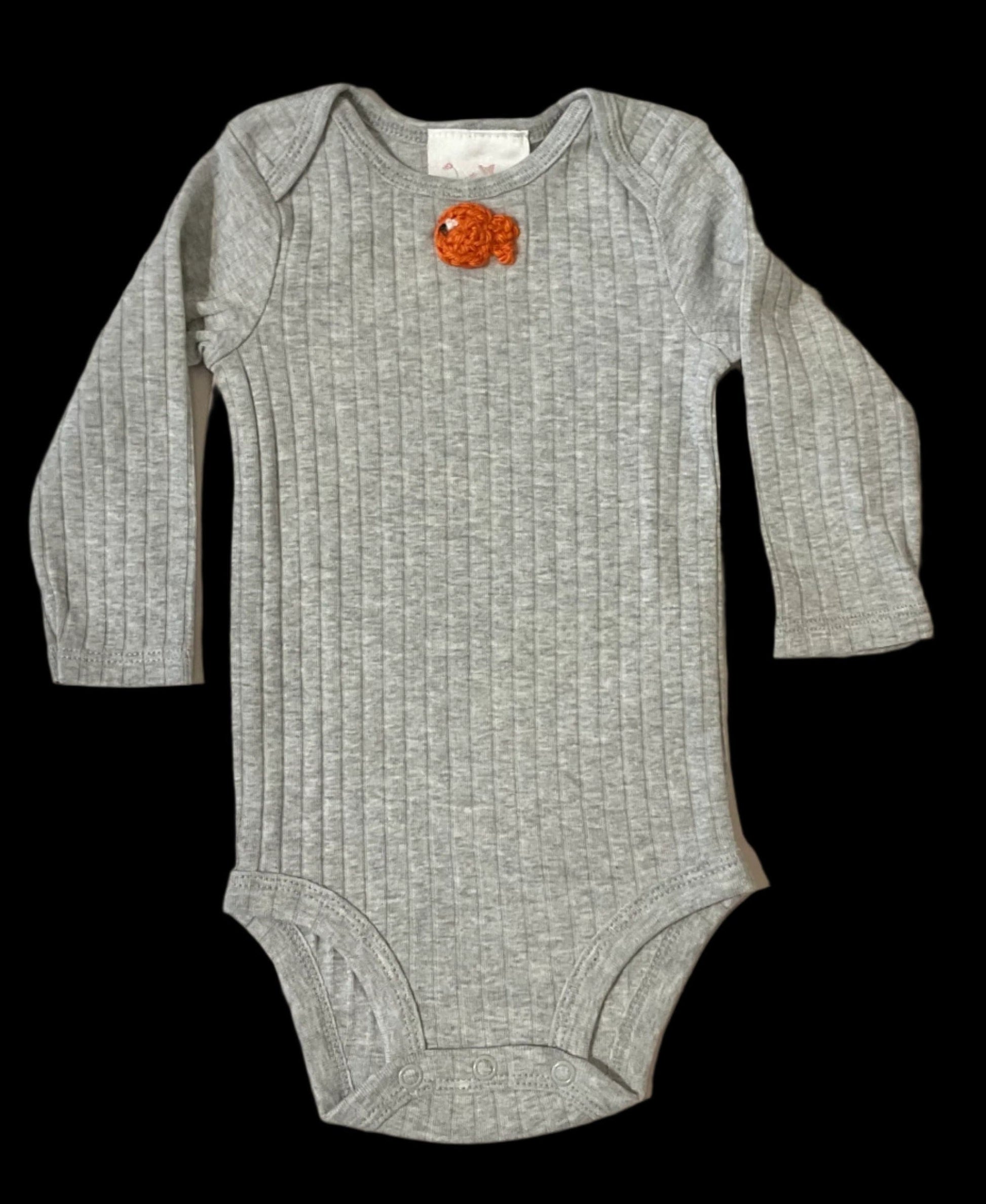 Long Sleeve Onesie K Hawthorne Consignment Gray / 0-3 months