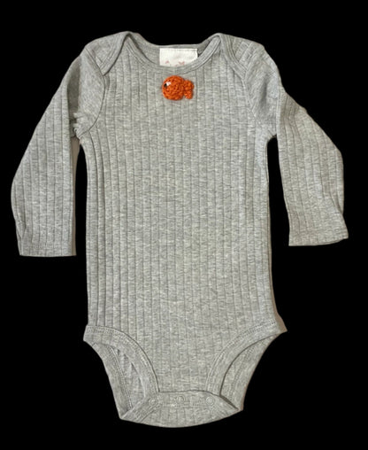 Long Sleeve Onesie K Hawthorne Consignment Gray / 0-3 months