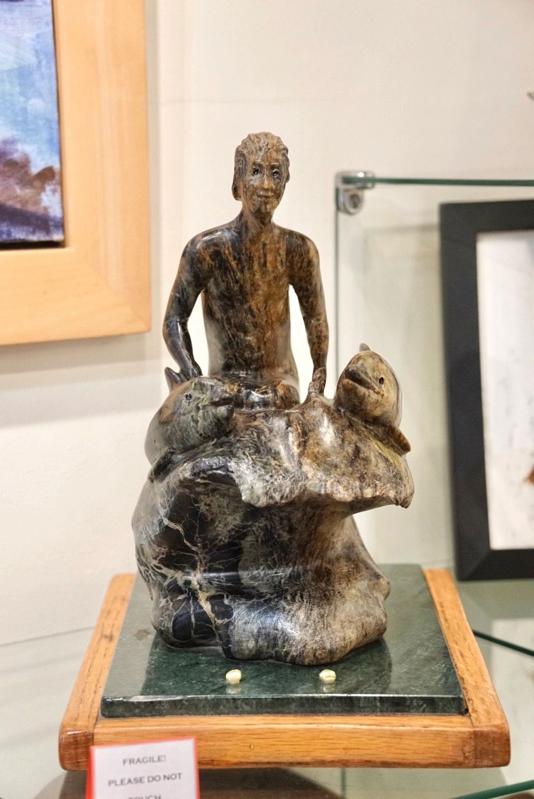 "Man on Wave" Soapstone Sculpture Will Richards Inventory