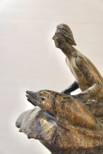 "Man on Wave" Soapstone Sculpture Will Richards Inventory