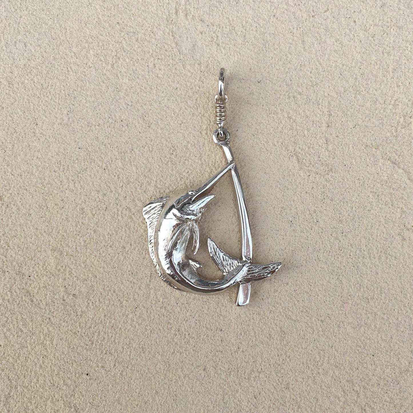 Marlin On Hook Pendant - .925 /14K Michiko Consignment Sterling Silver