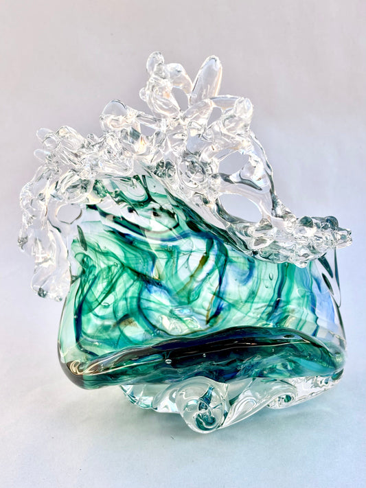 Medium Hand Blown Glass "Wave" Mariah A. Conner Consignment