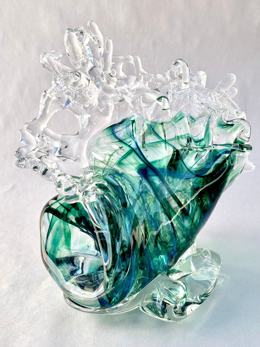 Medium Hand Blown Glass "Wave" Mariah A. Conner Consignment