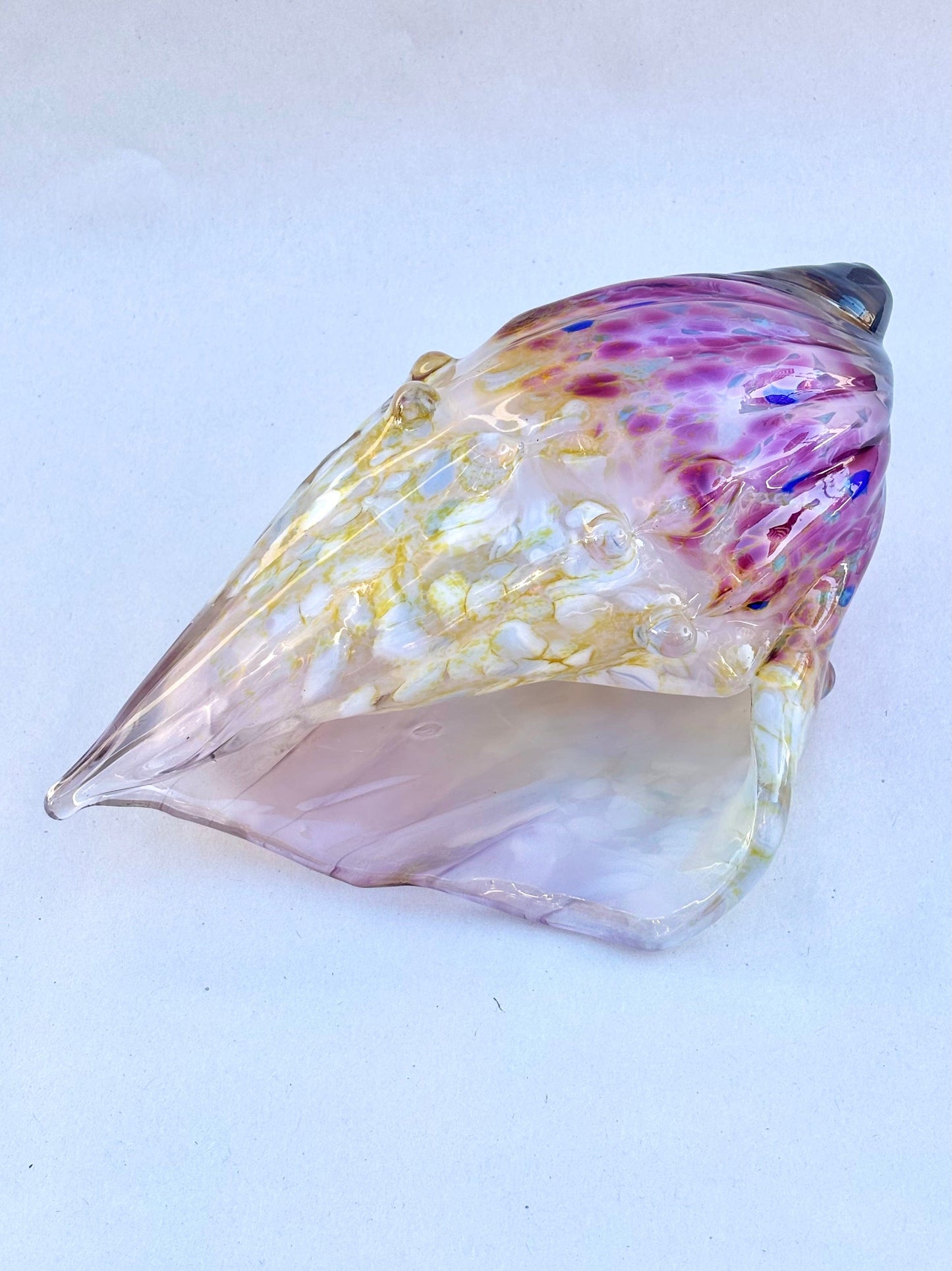 Medium Hand-Blown Seashell with Pink inside Mariah A. Conner Consignment