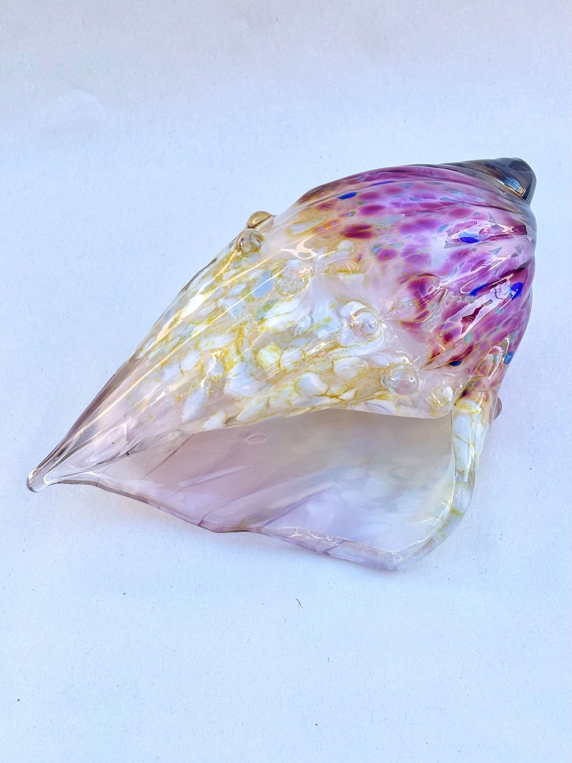 Medium Hand-Blown Seashell with Pink inside Mariah A. Conner Consignment