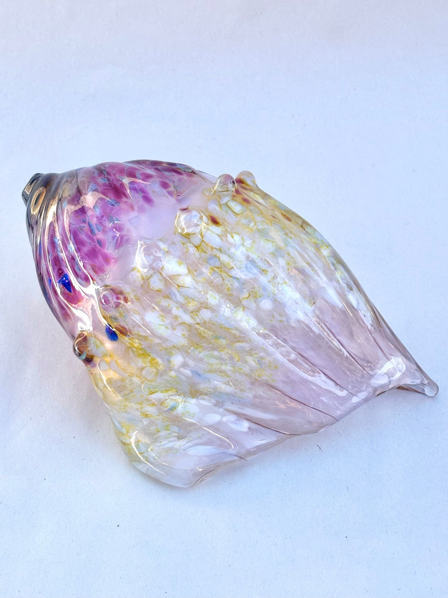 Medium Hand-Blown Seashell with Pink inside Mariah A. Conner Consignment Knobby Seashell