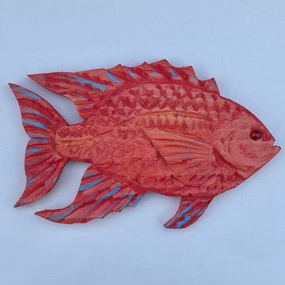 Medium/Large Wooden Fish by Daniel Daniel Floyd Inventory Medium Orange Fish - facing right