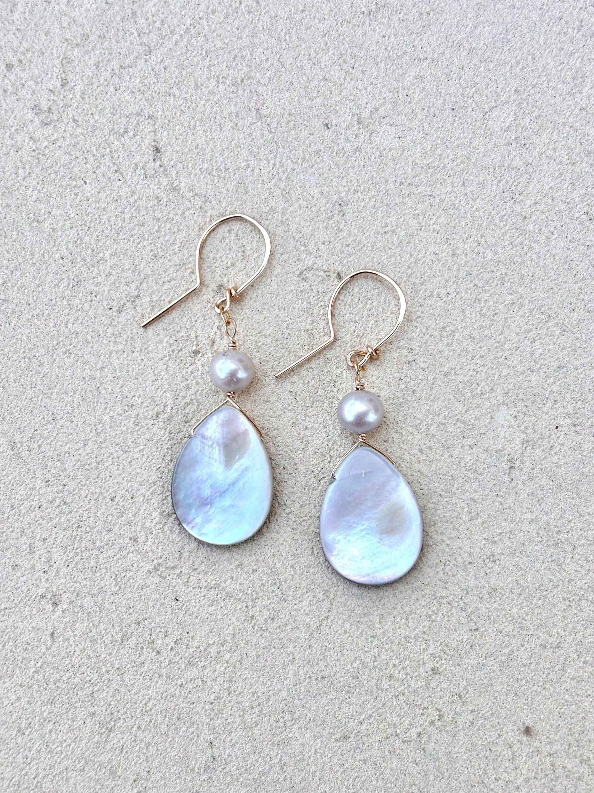 Mother of Pearl with Semi-Precious Stone Earrings Elise Peters Inventory