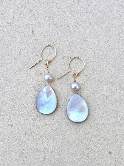 Mother of Pearl with Semi-Precious Stone Earrings Elise Peters Inventory