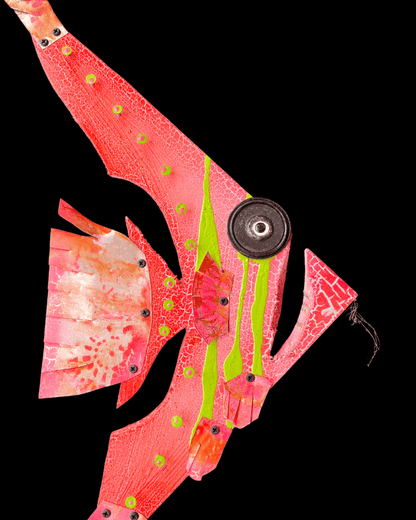 "Neon Pink Angler Fish" Upcycled/Eco-Folk Art Rodrigo Consignment