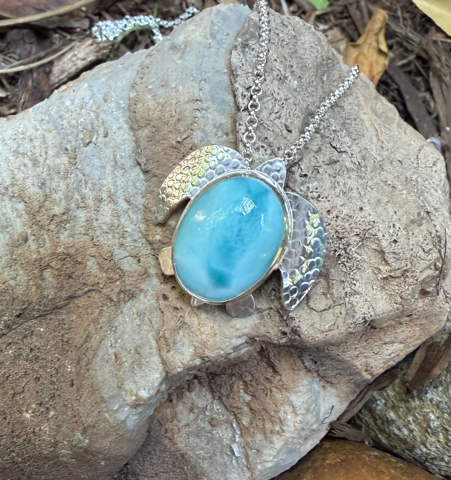 NEW! Ammonite/Mexican Opal Sea Turtle Necklaces Amy Jahn Consignment Medium Larimar