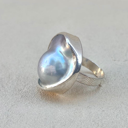 NEW! Blister Pearl Sterling Rings Amy Jahn Consignment