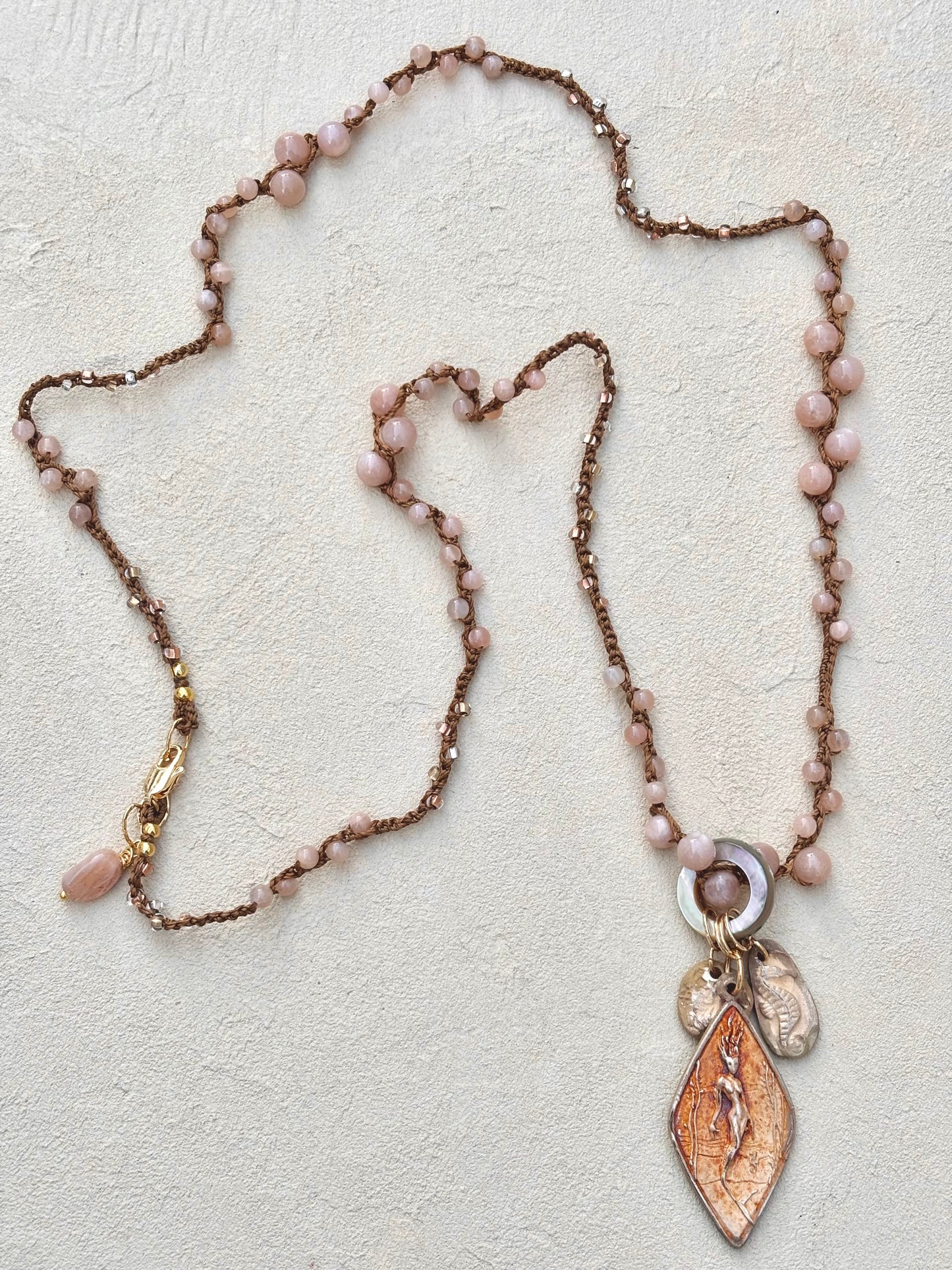 NEW! Bronze Casino Mermaid Necklace with Semi-Precious Stones- Long Heidi Duran Inventory