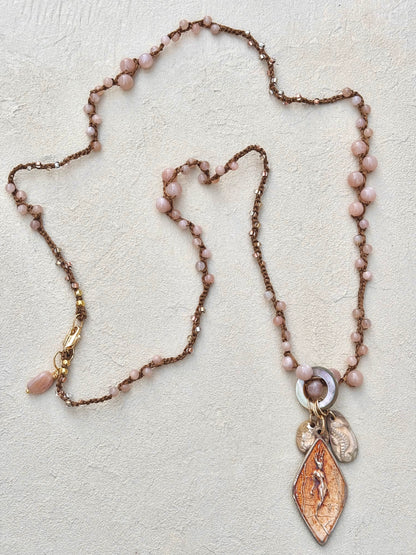 NEW! Bronze Casino Mermaid Necklace with Semi-Precious Stones- Long Heidi Duran Inventory