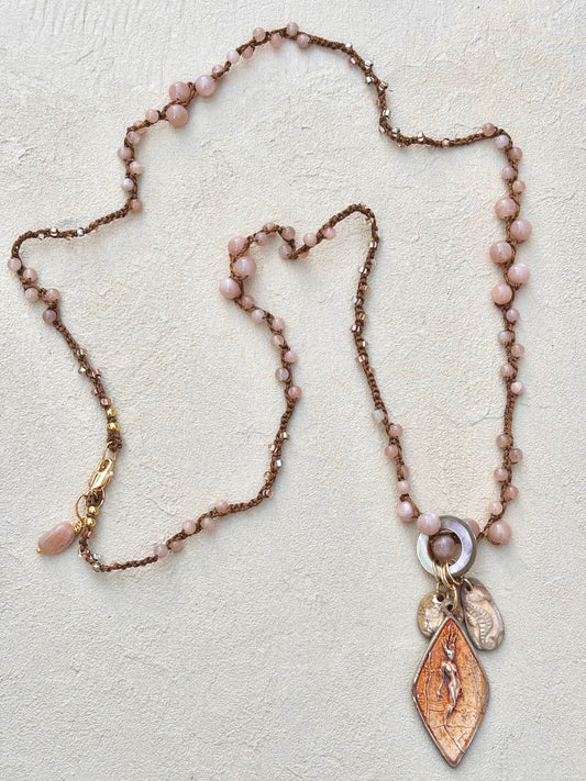 NEW! Bronze Casino Mermaid Necklace with Semi-Precious Stones- Long Heidi Duran Inventory