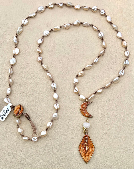 NEW! Bronze Casino Mermaid Necklace with Semi-Precious Stones- Long Heidi Duran Inventory