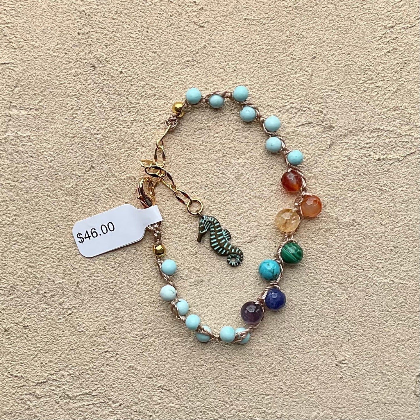 "Ocean Bubbles" Bracelets Heidi Duran Inventory "Chakra" Light blue stone w/chain