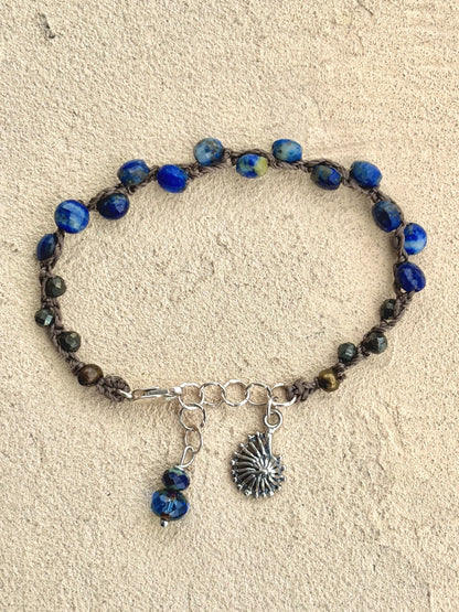 "Ocean Bubbles" Bracelets Heidi Duran Inventory Faceted Lapis
