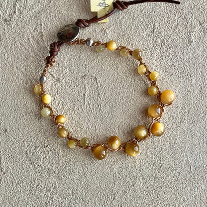 "Ocean Bubbles" Bracelets Heidi Duran Inventory Gold Tigers Eye
