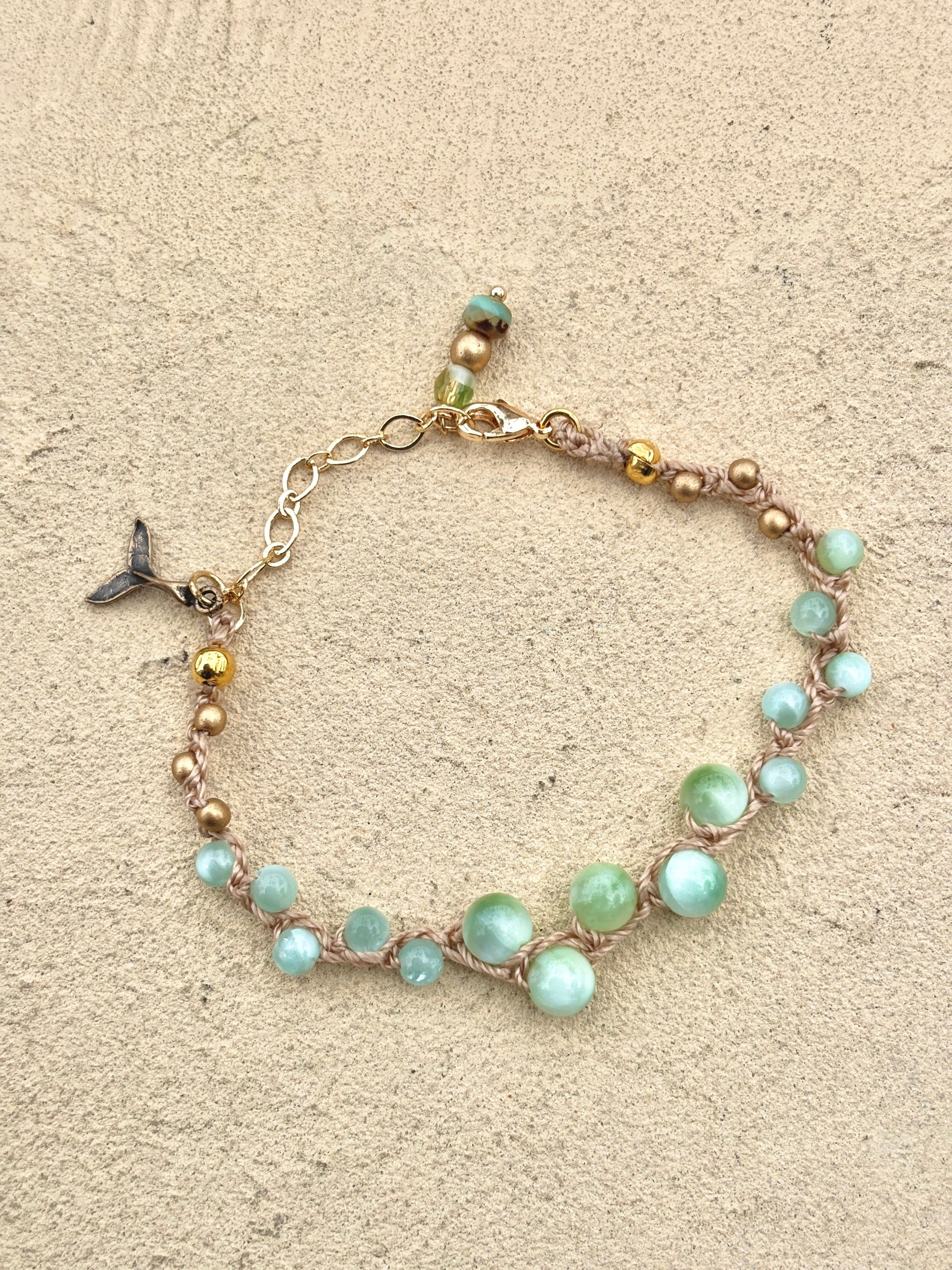 "Ocean Bubbles" Bracelets Heidi Duran Inventory Green Moonstone