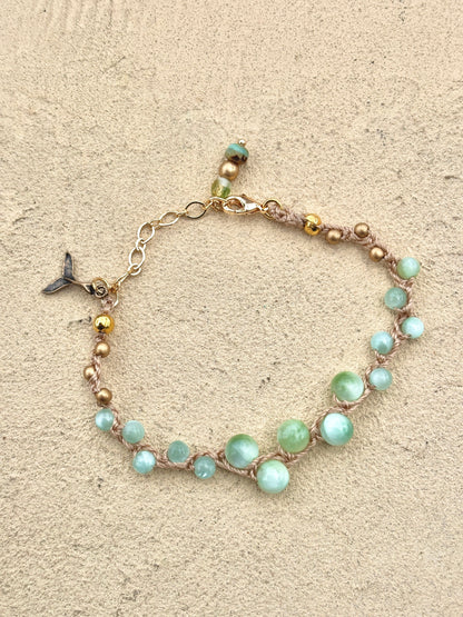 "Ocean Bubbles" Bracelets Heidi Duran Inventory Green Moonstone