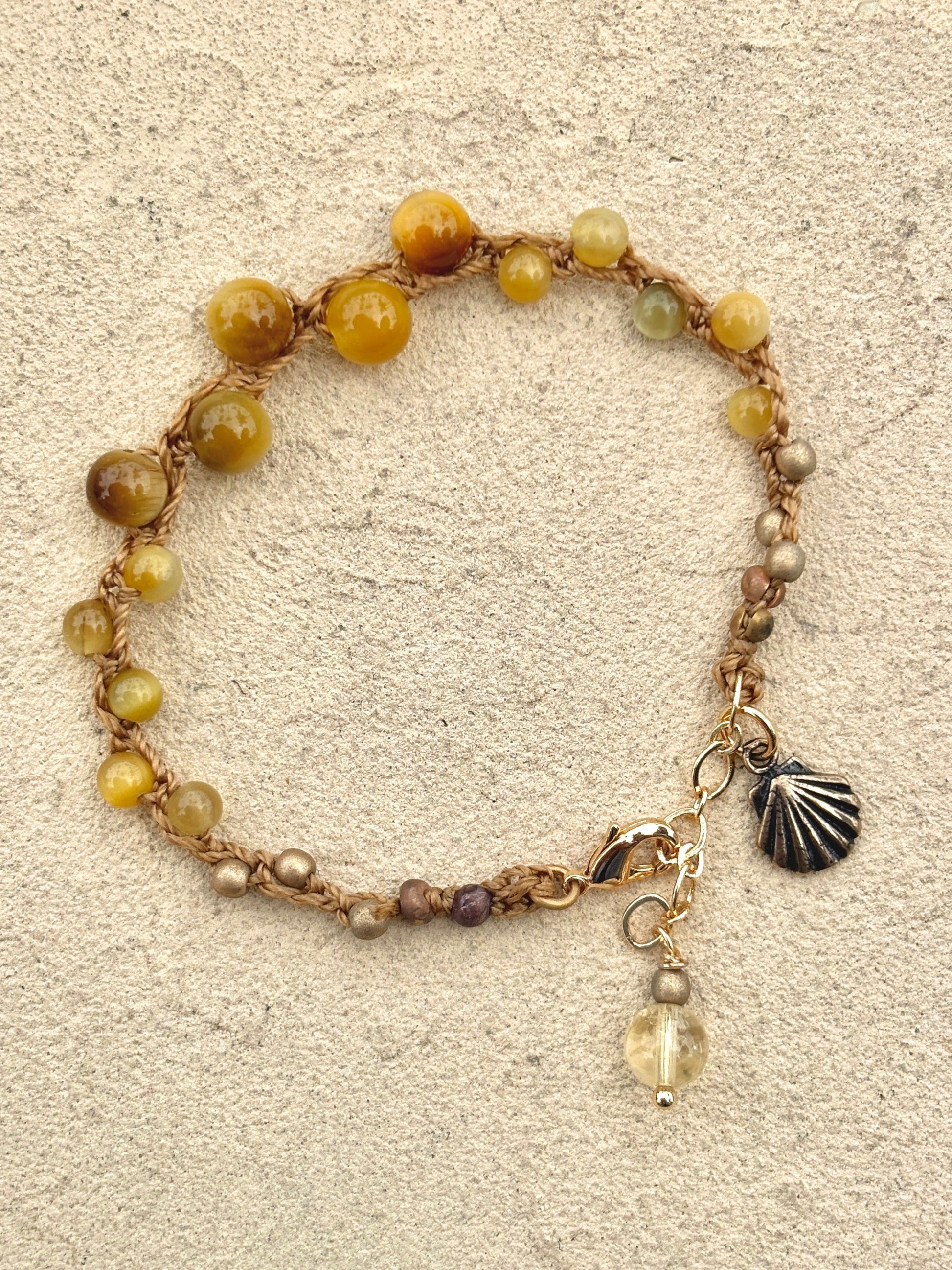 "Ocean Bubbles" Bracelets Heidi Duran Inventory Yellow Tigerseye