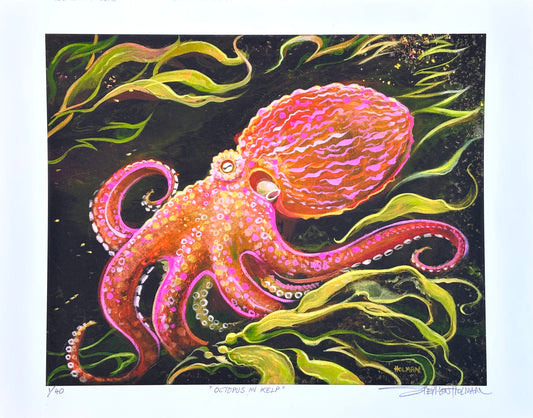 "Octopus in Kelp" Limited Edition Print Stephen Holman Consignment