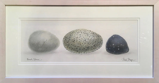 Original Beach Stones Watercolor Painting Nick Mayer Consignment