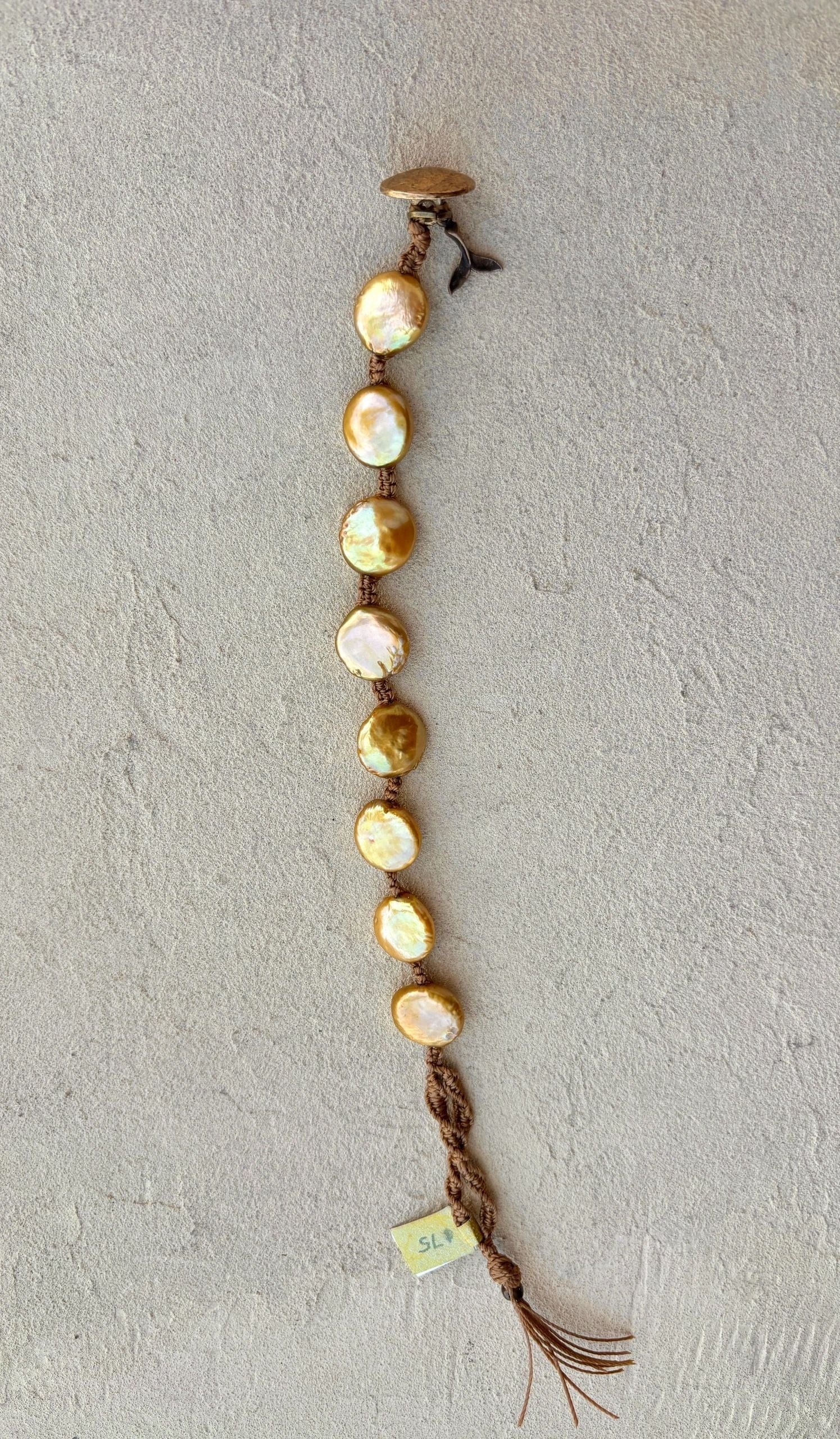 Pearl Woven Bracelets Heidi Duran Inventory Gold