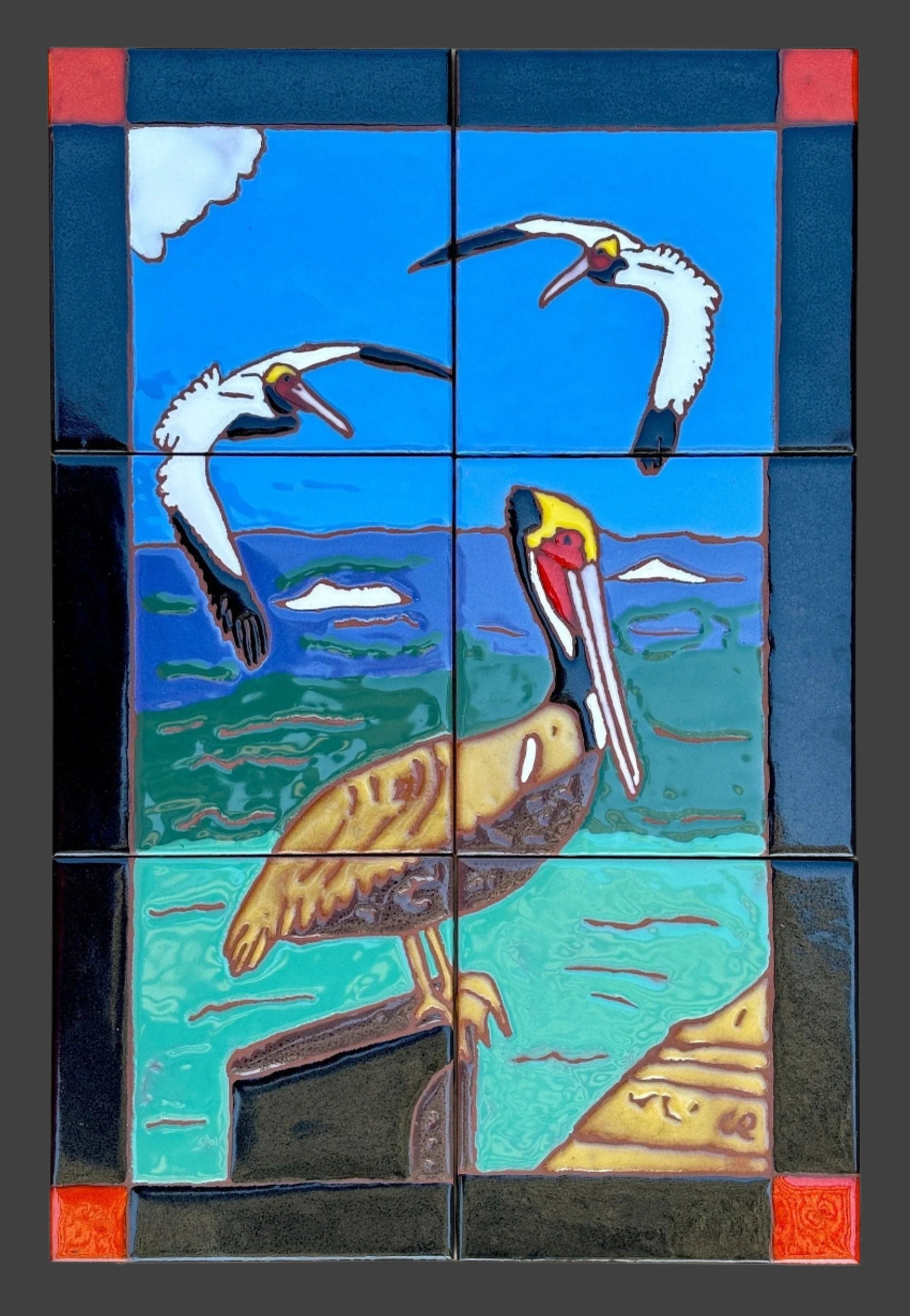 "Pelican" Tile Set - 6 Panel Chris R Inventory Black Border