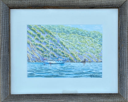 "Perfect Summer Spot" Original Watercolor Painting - Framed EJ Williams Consignment