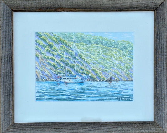 "Perfect Summer Spot" Original Watercolor Painting - Framed EJ Williams Consignment