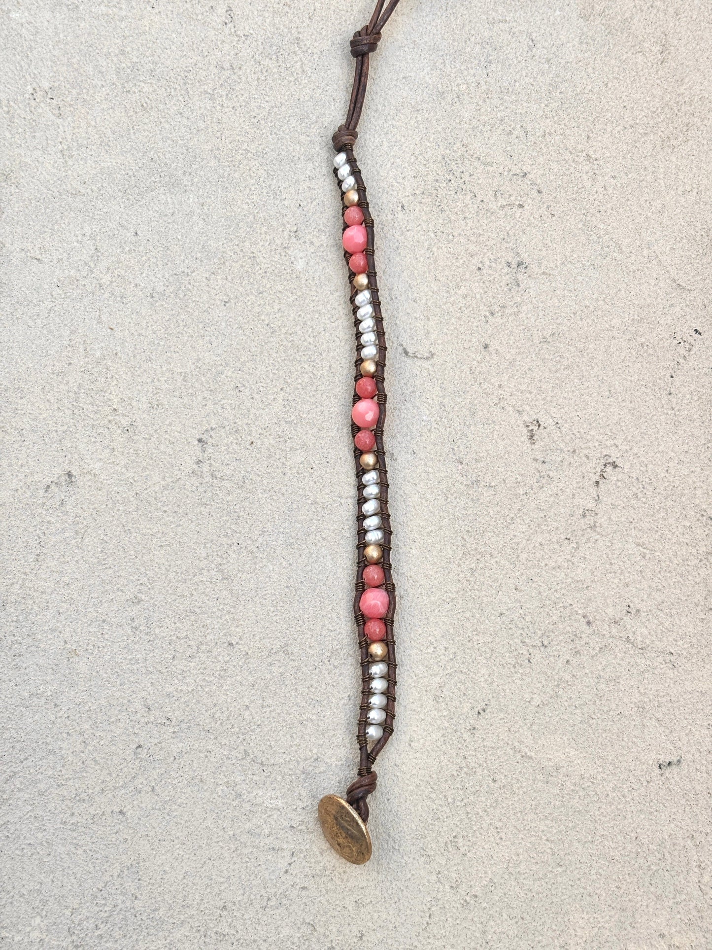 Pink Bracelet Collection Heidi Duran Inventory Coral and Pearls